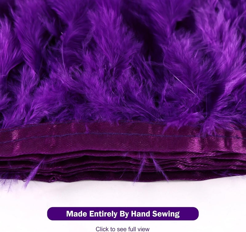 MAOFENG 2 Yards Natural Turkey Feathers Trim Sewing Fringe Fashion Dress Sewing 4-6inch for DIY Handicrafts Costumes Decoration,Purple - Image 3